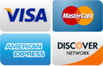 Visa, Mastercard, American Express and Discover accepted