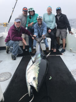 Bluefin tuna and six people on charter boat