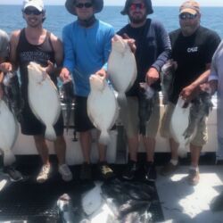 Group of fishermen each with a Summer Flounder